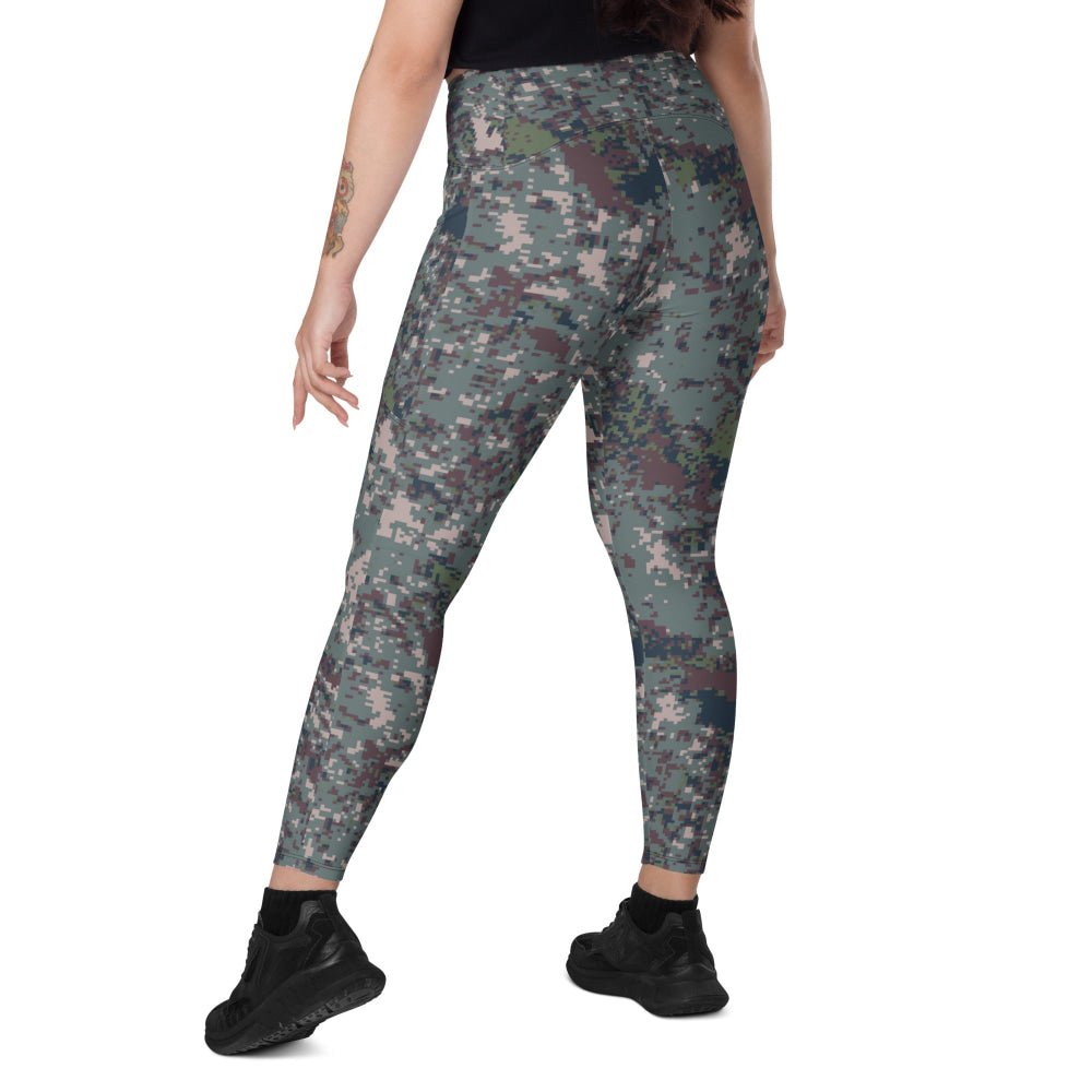 South Korean M100 Granite B Digital CAMO Leggings with pockets - Womens With Pockets