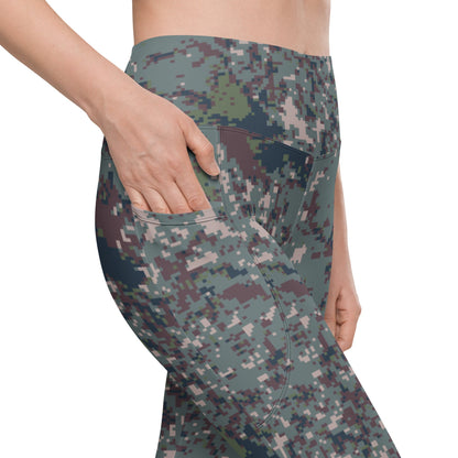 South Korean M100 Granite B Digital CAMO Leggings with pockets - Womens With Pockets