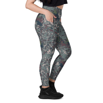 South Korean M100 Granite B Digital CAMO Leggings with pockets - Womens With Pockets