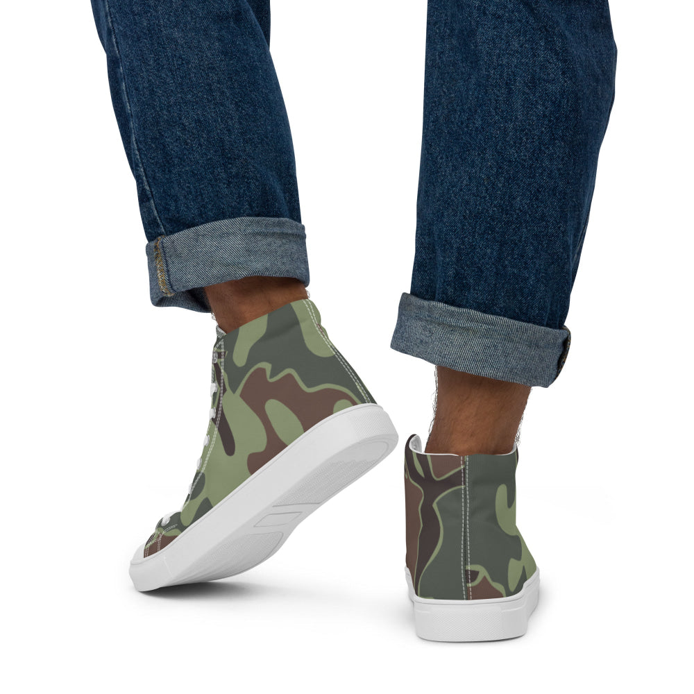 South Korean Marine Corps Puzzle CAMO Men’s high top canvas shoes - Mens High Top Canvas Shoes