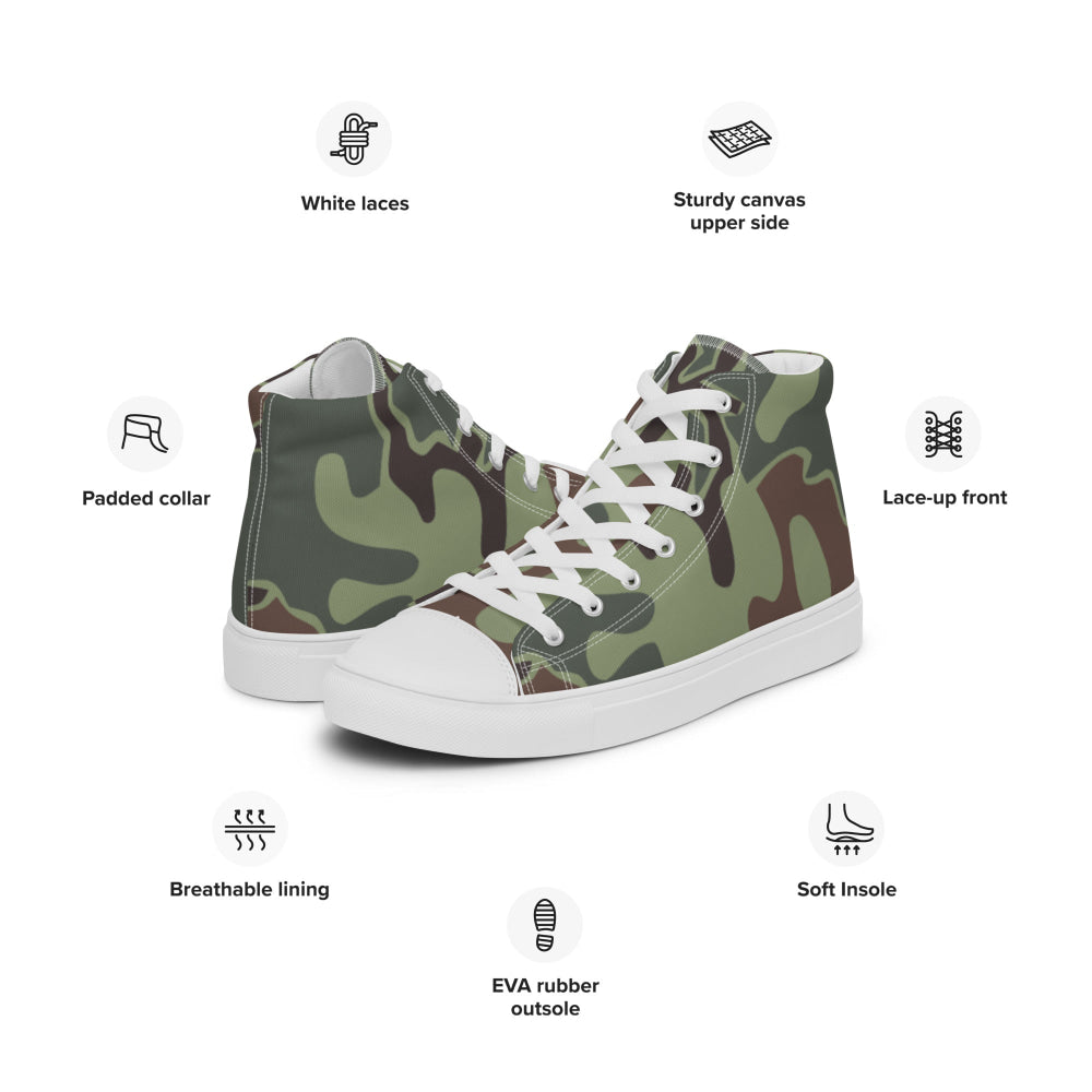 South Korean Marine Corps Puzzle CAMO Men’s high top canvas shoes - Mens High Top Canvas Shoes