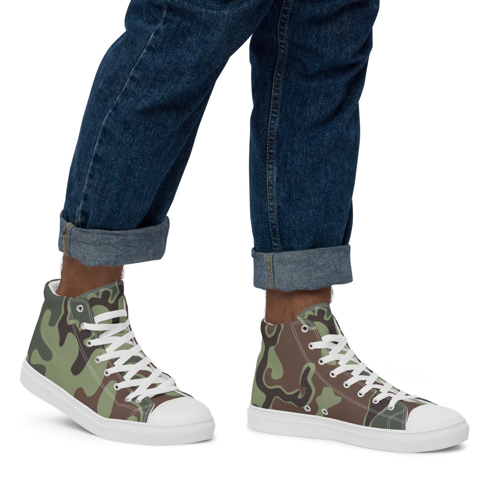 South Korean Marine Corps Puzzle CAMO Men’s high top canvas shoes - Mens High Top Canvas Shoes