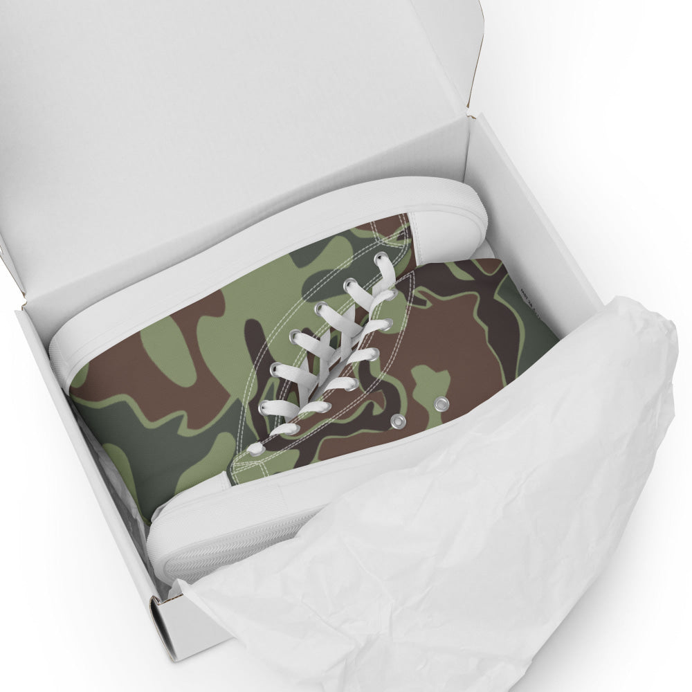 South Korean Marine Corps Puzzle CAMO Men’s high top canvas shoes - Mens High Top Canvas Shoes