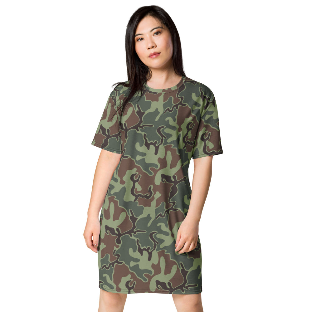 South Korean Marine Corps Puzzle CAMO T-shirt dress - 2XS - Womens T-Shirt Dress