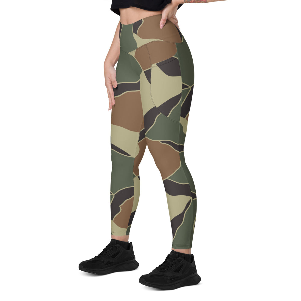 South Korean Marine Corps Turtle Shell CAMO Leggings with pockets - Womens With Pockets