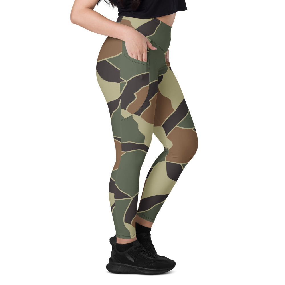 South Korean Marine Corps Turtle Shell CAMO Leggings with pockets - Womens With Pockets