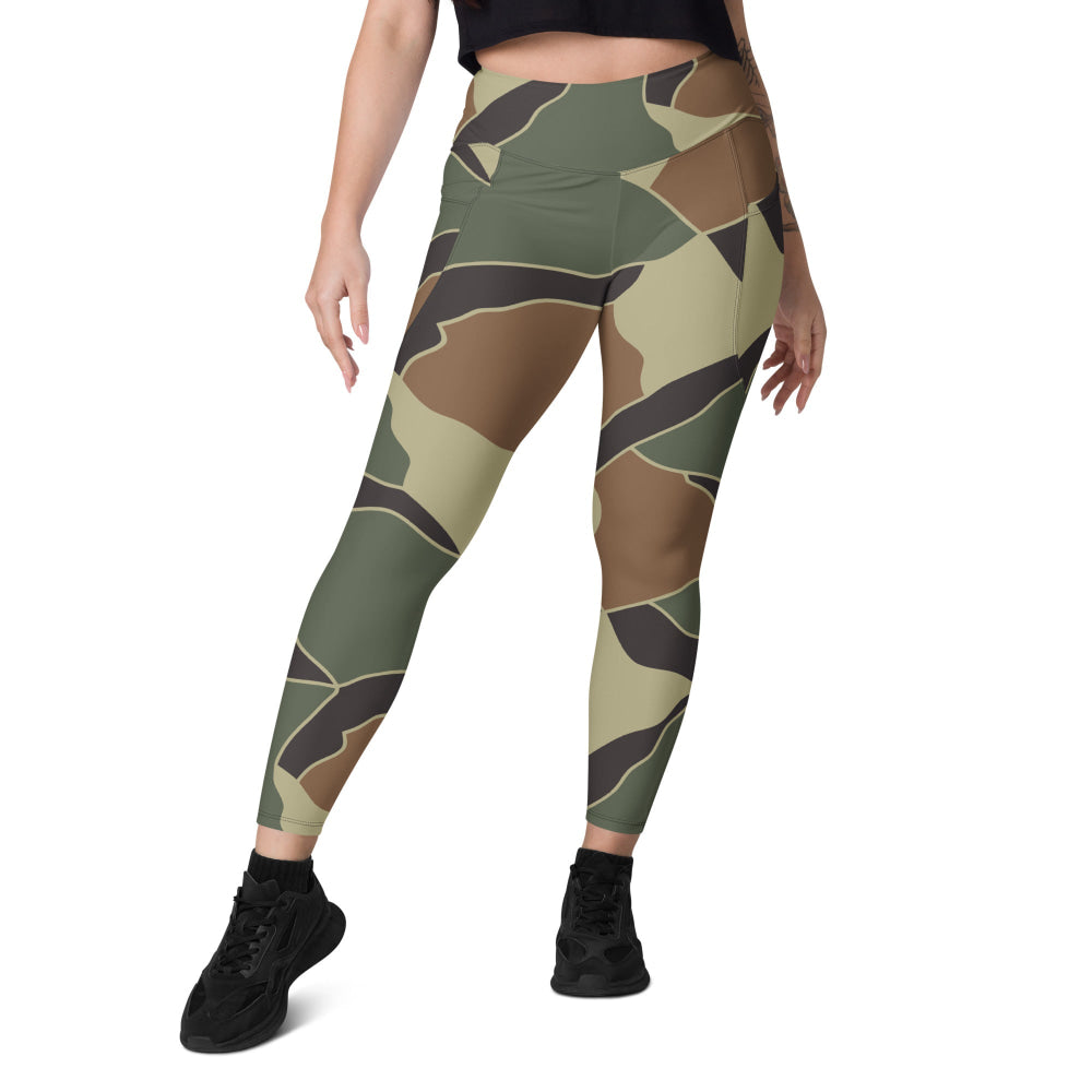 South Korean Marine Corps Turtle Shell CAMO Leggings with pockets - Womens With Pockets