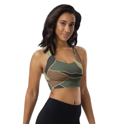 South Korean Marine Corps Turtle Shell CAMO Longline sports bra - Womens Sports Bra