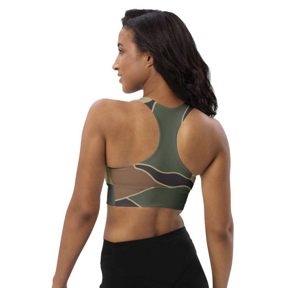 South Korean Marine Corps Turtle Shell CAMO Longline sports bra - Womens Sports Bra