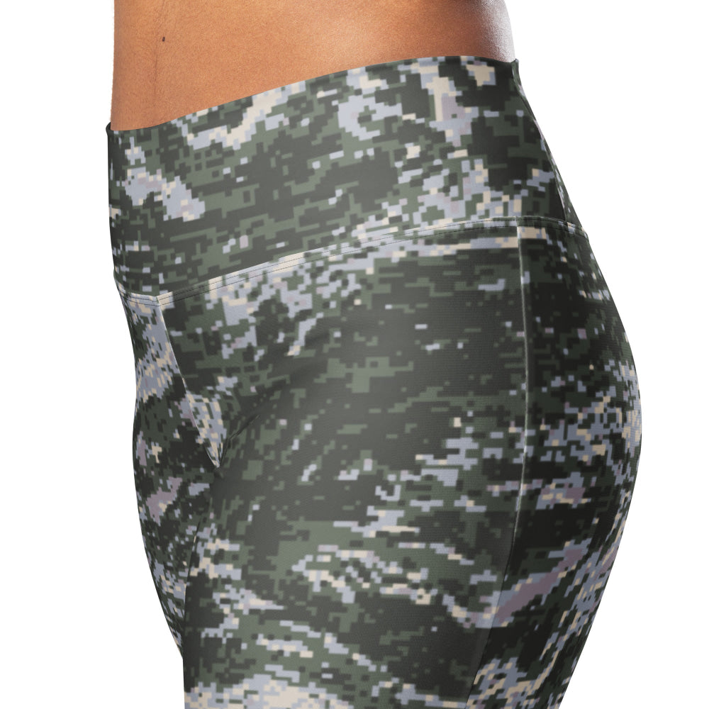 South Korean Marine Digital Tiger Stripe WAVEPAT CAMO Flare leggings - Womens Leggings