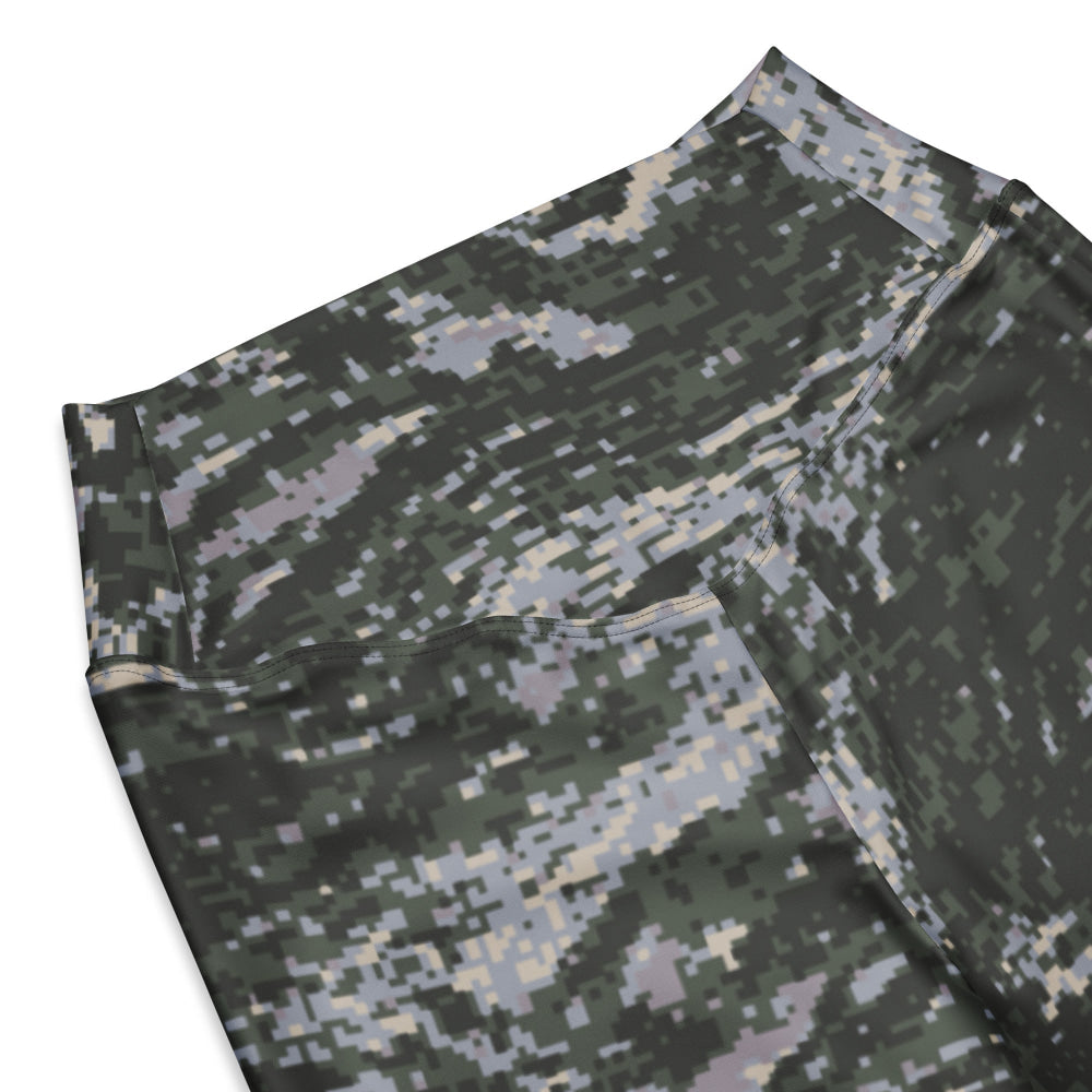 South Korean Marine Digital Tiger Stripe WAVEPAT CAMO Flare leggings - Womens Leggings