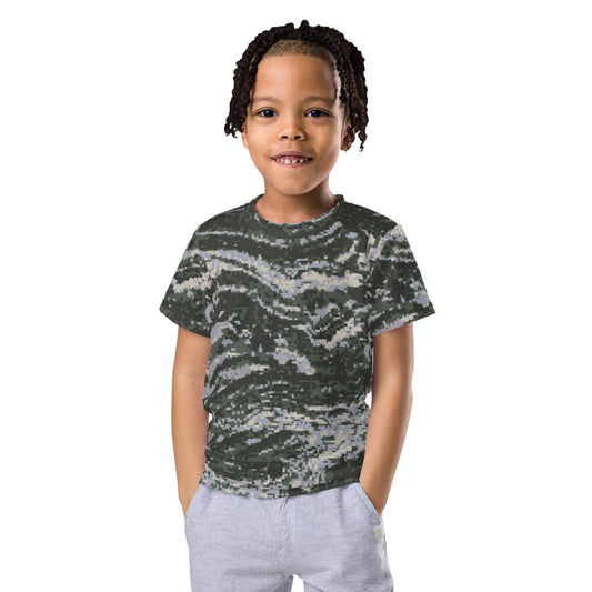 South Korean Marine Digital Tiger Stripe WAVEPAT CAMO Kids crew neck t-shirt - 2T - Crew Neck T-shirt