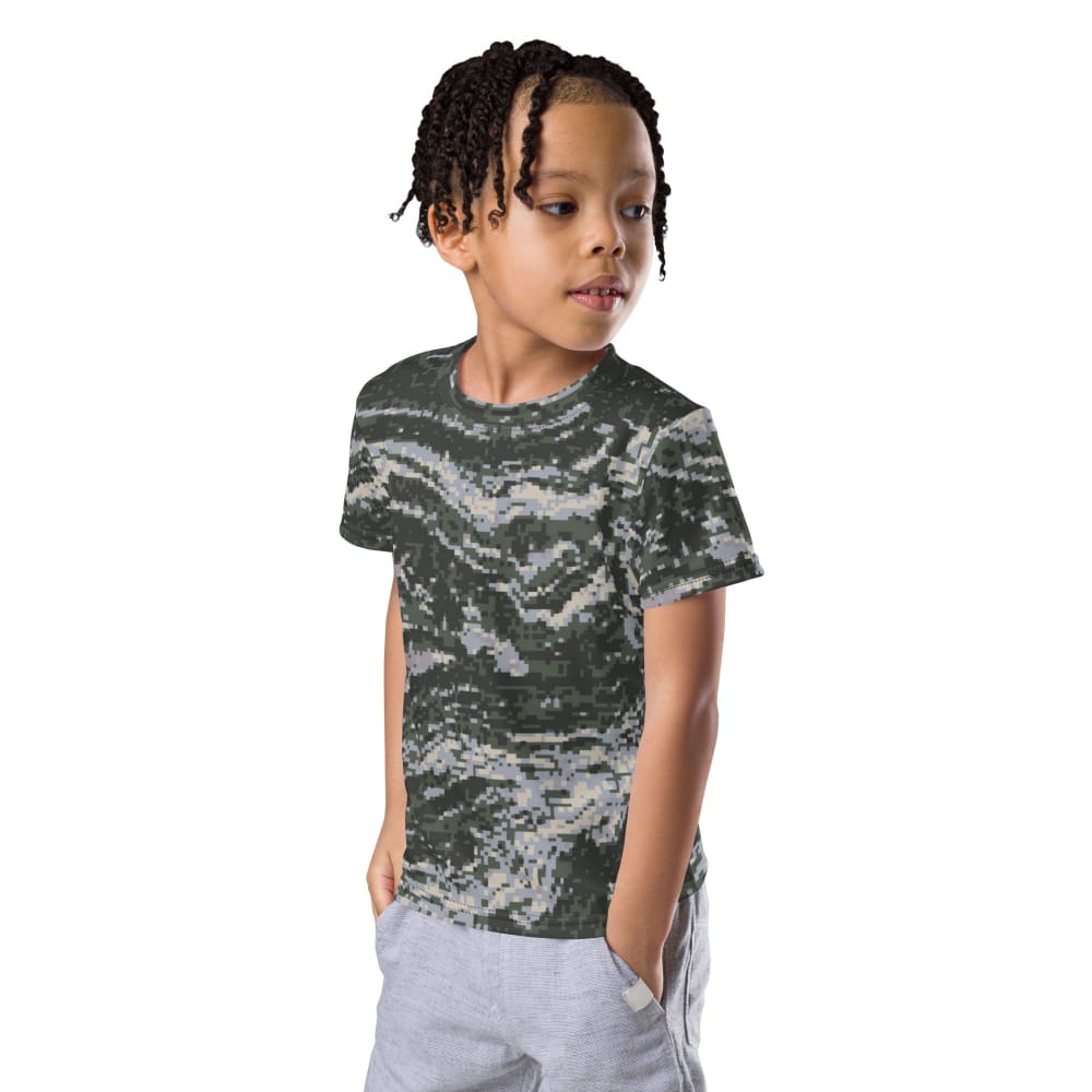 South Korean Marine Digital Tiger Stripe WAVEPAT CAMO Kids crew neck t-shirt - Crew Neck T-shirt