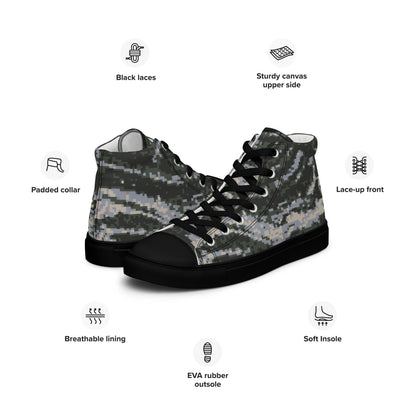 South Korean Marine Digital Tiger Stripe WAVEPAT CAMO Men’s high top canvas shoes - Mens High Top Canvas Shoes