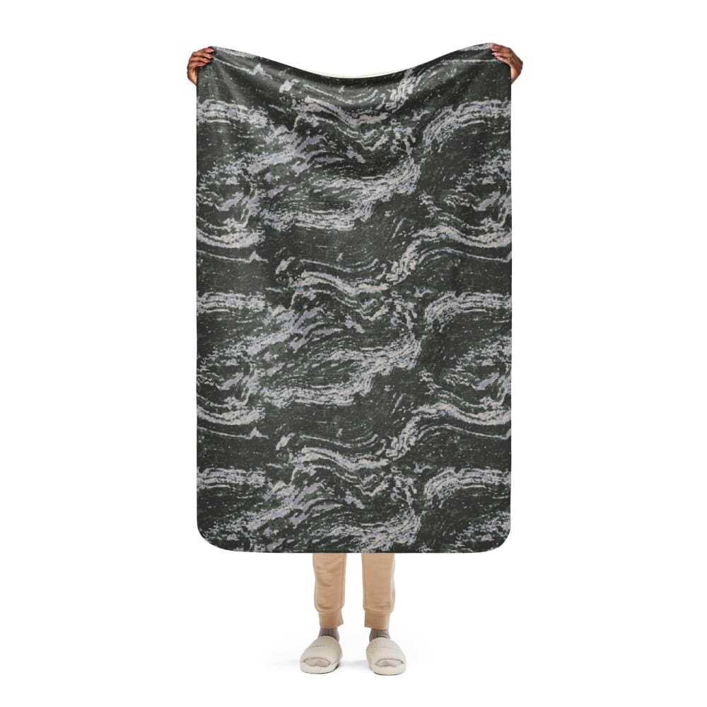 South Korean Marine Digital Tiger Stripe WAVEPAT CAMO Sherpa blanket - 37″×57″ - Blanket