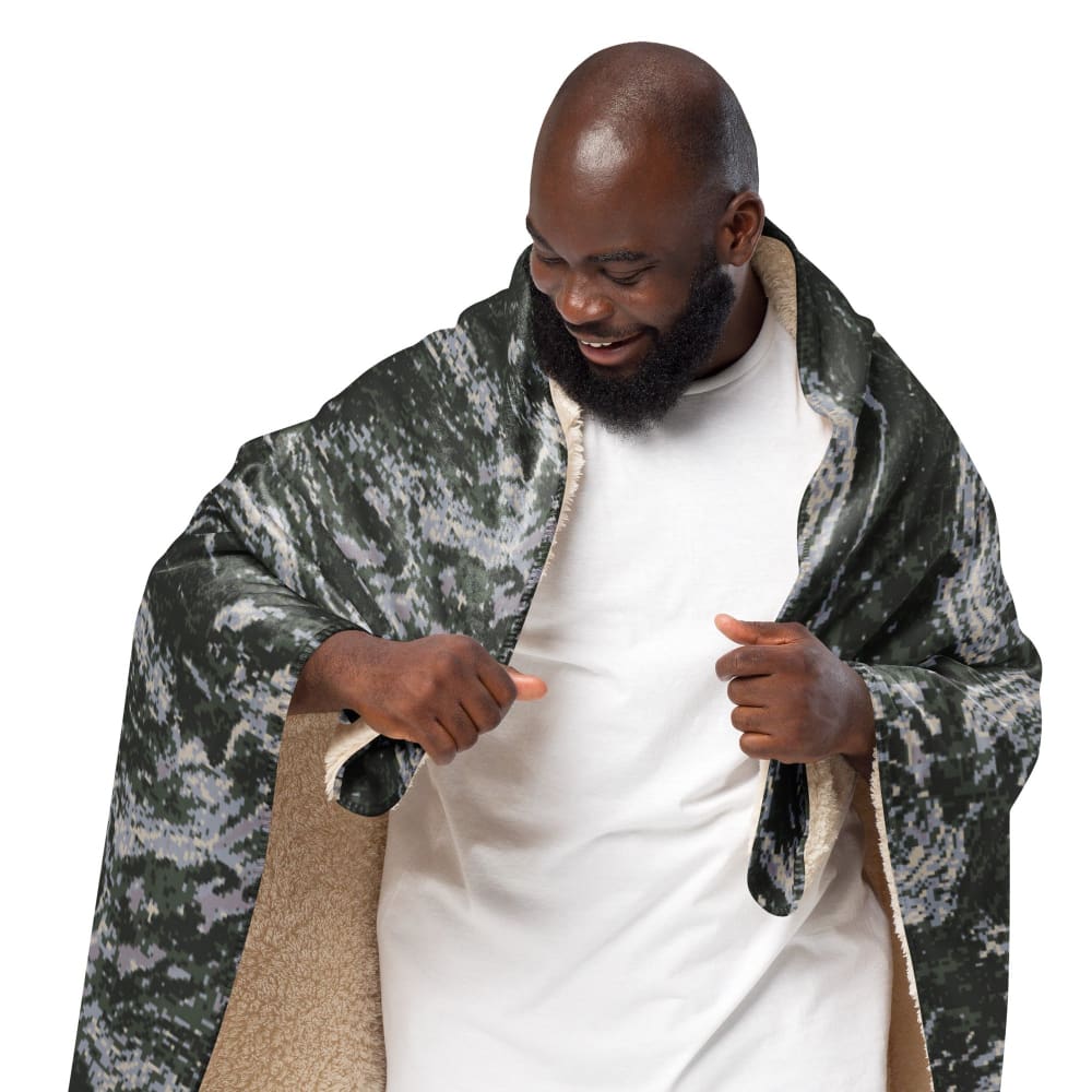 South Korean Marine Digital Tiger Stripe WAVEPAT CAMO Sherpa blanket - Blanket