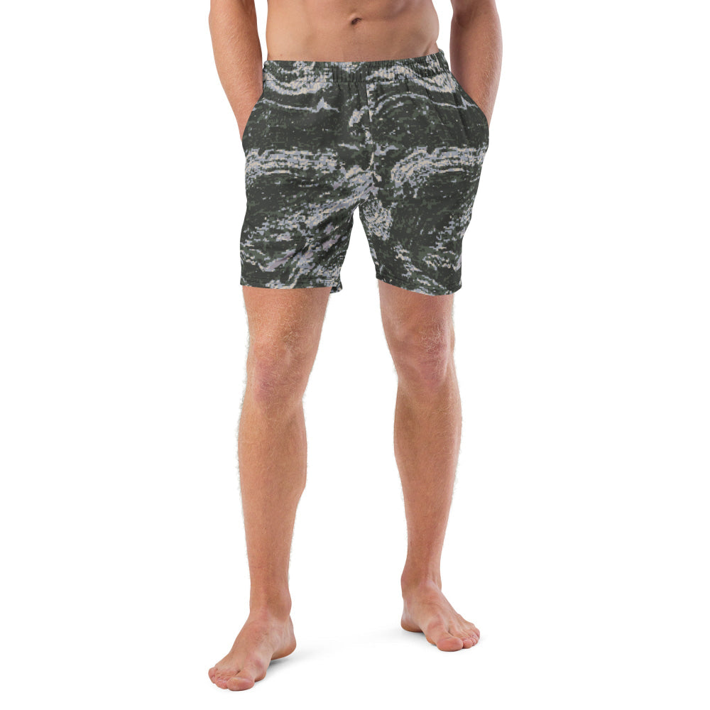 South Korean Marine Digital Tiger Stripe WAVEPAT CAMO Swim Trunks - 2XS - Mens