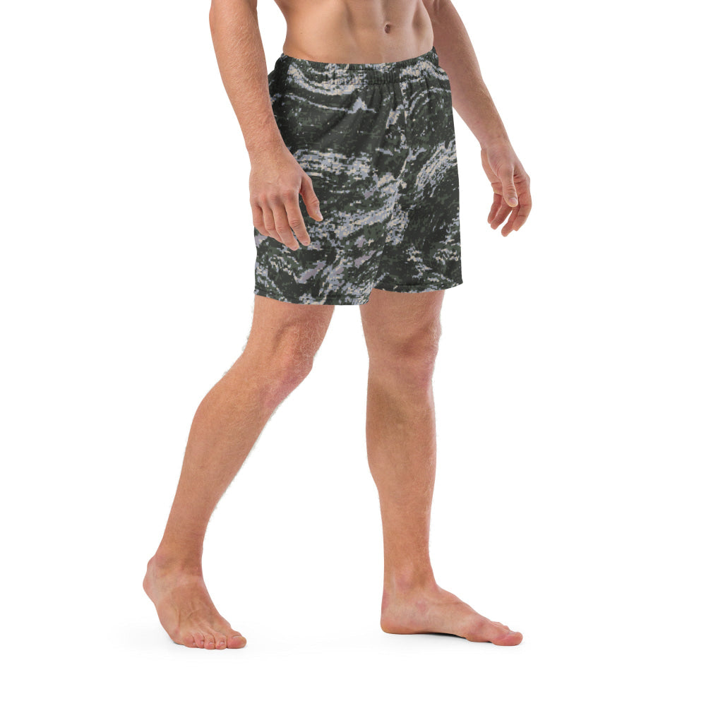 South Korean Marine Digital Tiger Stripe WAVEPAT CAMO Swim Trunks - Mens