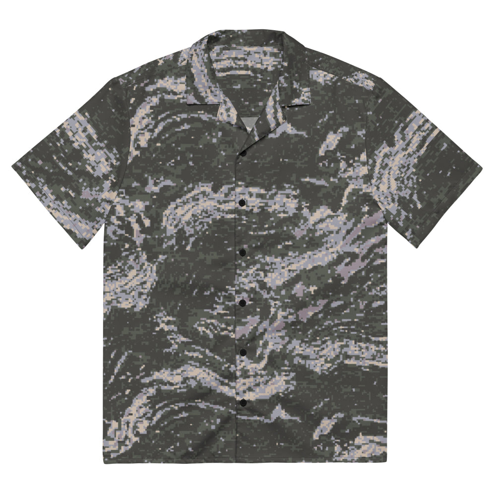 South Korean Marine Digital Tiger Stripe WAVEPAT CAMO Unisex button shirt - 2XS - Button Shirt