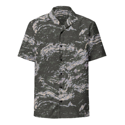 South Korean Marine Digital Tiger Stripe WAVEPAT CAMO Unisex button shirt - Button Shirt