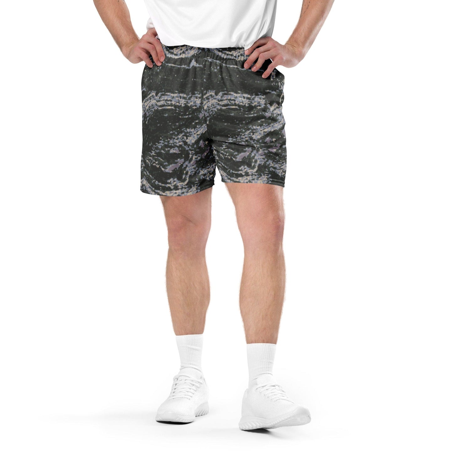 South Korean Marine Digital Tiger Stripe WAVEPAT CAMO Unisex mesh shorts - 2XS - Mesh Shorts