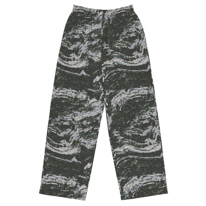 South Korean Marine Digital Tiger Stripe WAVEPAT CAMO unisex wide-leg pants - 2XS - Unisex Wide-Leg Pants