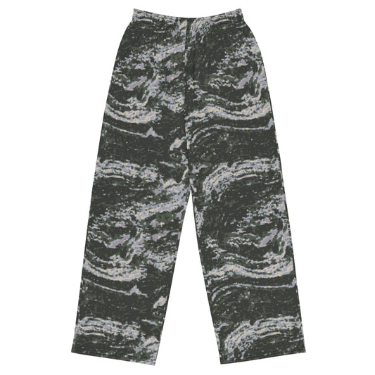 South Korean Marine Digital Tiger Stripe WAVEPAT CAMO unisex wide-leg pants - 2XS - Unisex Wide-Leg Pants