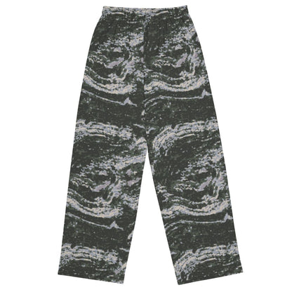 South Korean Marine Digital Tiger Stripe WAVEPAT CAMO unisex wide-leg pants - Unisex Wide-Leg Pants