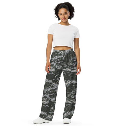 South Korean Marine Digital Tiger Stripe WAVEPAT CAMO unisex wide-leg pants - Unisex Wide-Leg Pants