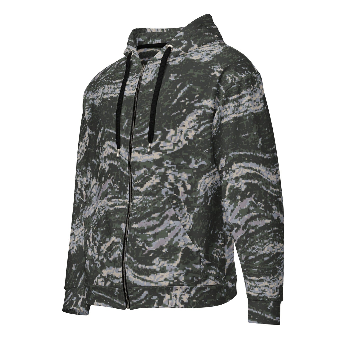 South Korean Marine Digital Tiger Stripe WAVEPAT CAMO Unisex zip hoodie - 2XS - Zip Hoodie