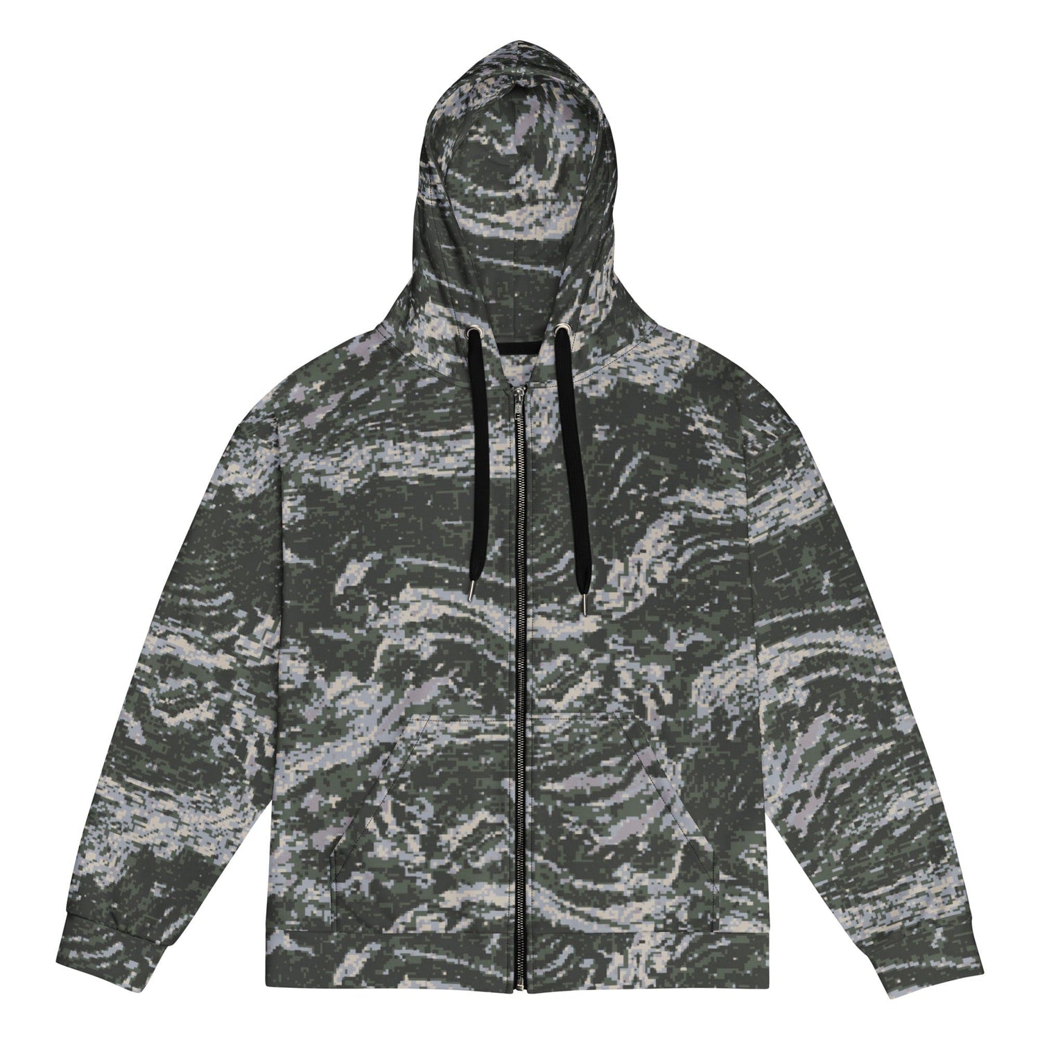 South Korean Marine Digital Tiger Stripe WAVEPAT CAMO Unisex zip hoodie - Zip Hoodies