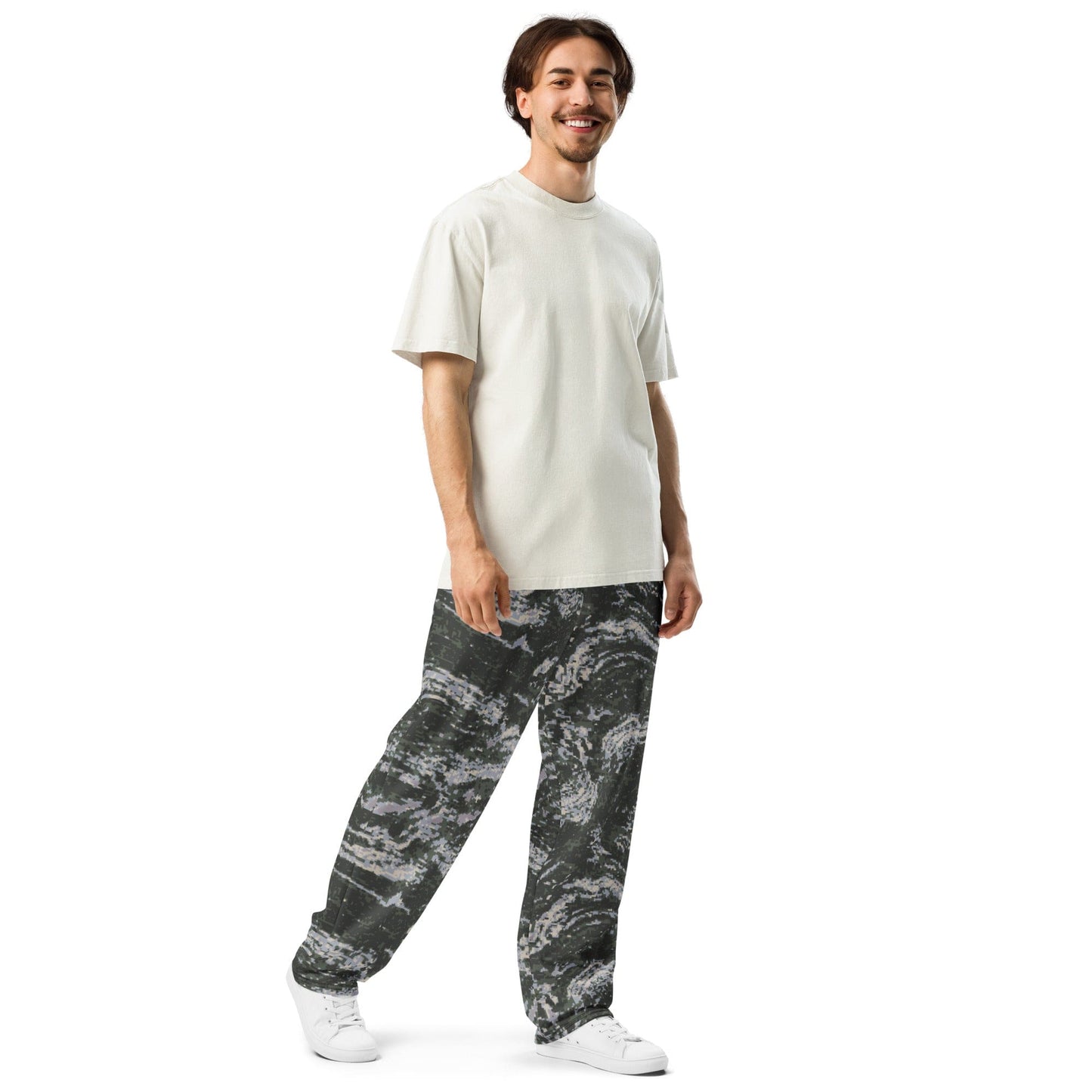 South Korean Marine Digital Tiger Stripe WAVEPAT CAMO Wide-leg joggers - Unisex Joggers