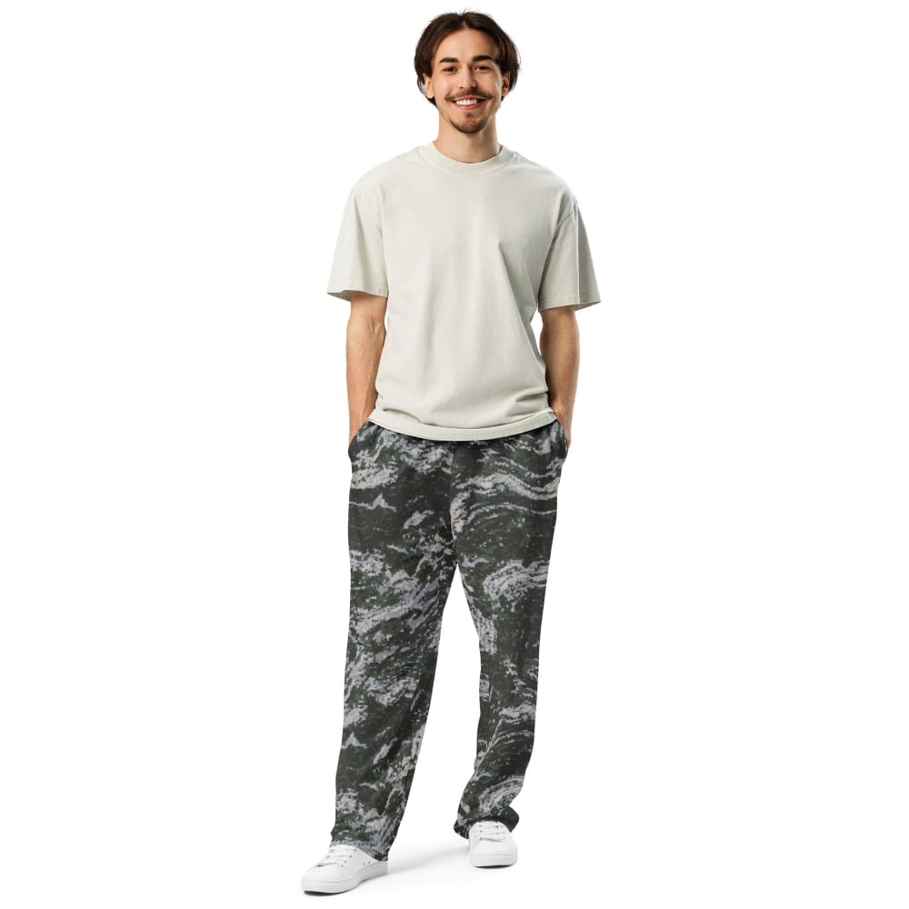 South Korean Marine Digital Tiger Stripe WAVEPAT CAMO Wide-leg joggers