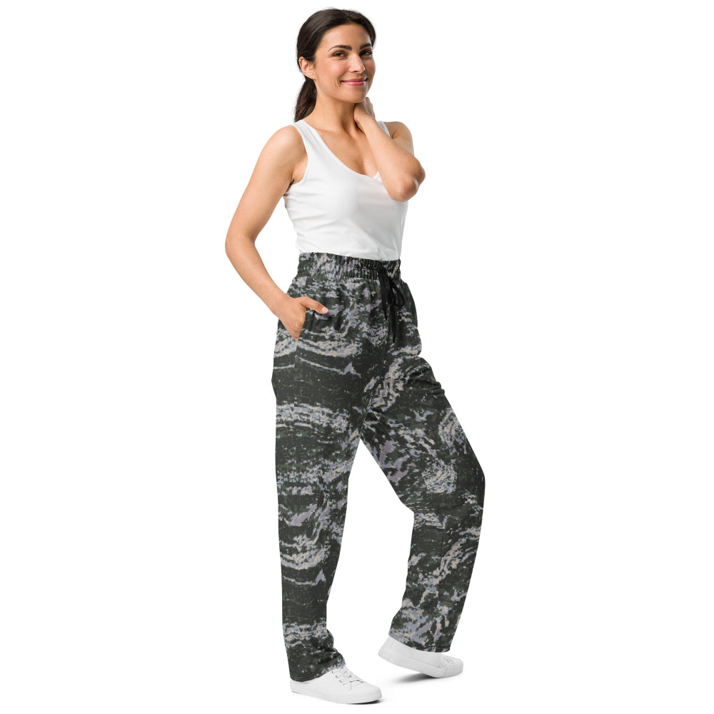 South Korean Marine Digital Tiger Stripe WAVEPAT CAMO Wide-leg joggers - Unisex Joggers