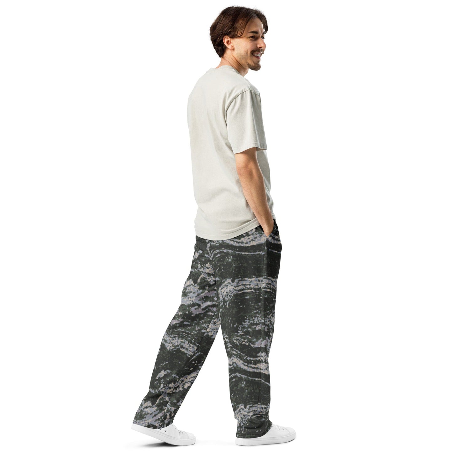 South Korean Marine Digital Tiger Stripe WAVEPAT CAMO Wide-leg joggers - Unisex Joggers