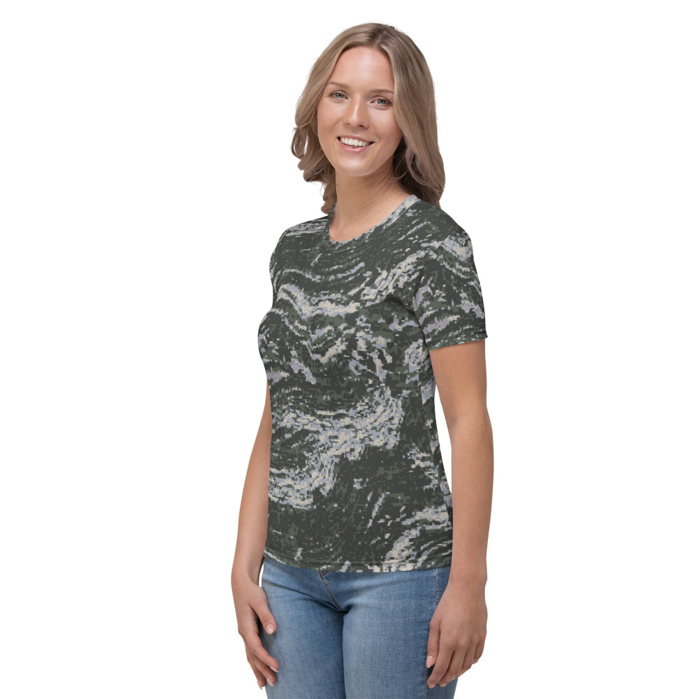 South Korean Marine Digital Tiger Stripe WAVEPAT CAMO Women’s T-shirt - Womens T-Shirt