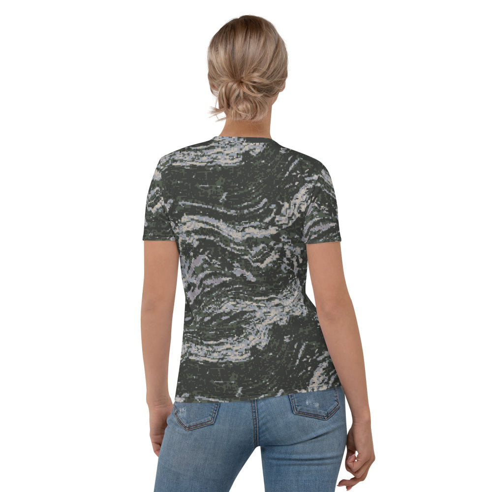 South Korean Marine Digital Tiger Stripe WAVEPAT CAMO Women’s T-shirt - Womens T-Shirt