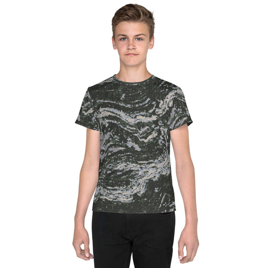 South Korean Marine Digital Tiger Stripe WAVEPAT CAMO Youth crew neck t-shirt - 8 - Crew Neck T-shirt