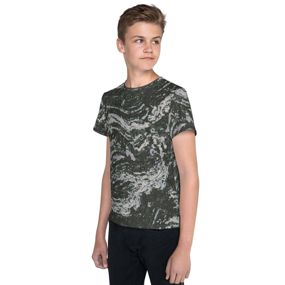 South Korean Marine Digital Tiger Stripe WAVEPAT CAMO Youth crew neck t-shirt