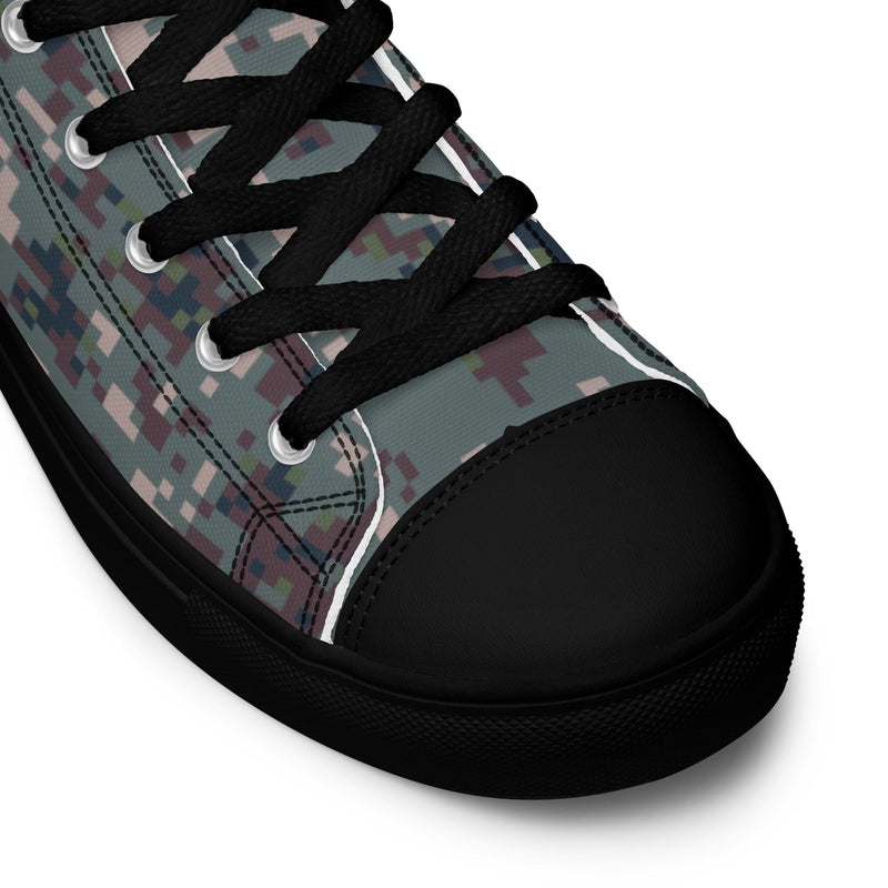 Digital Granite South Korean CAMO Mens High-Top Canvas Shoes