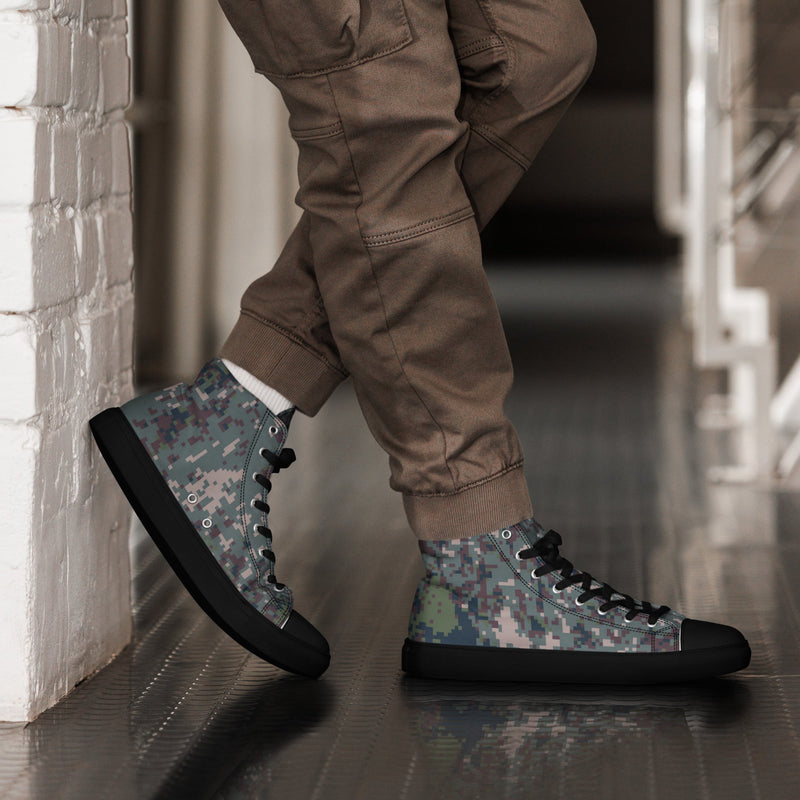 Digital Granite South Korean CAMO Mens High-Top Canvas Shoes - 5