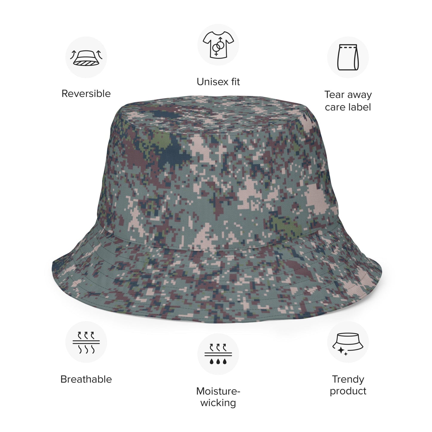 South Korean ROK Digital Granite CAMO Reversible bucket hat - Bucket Hats
