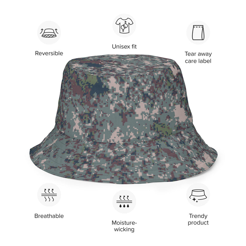 Digital Granite South Korean CAMO Reversible Bucket Hat - Head