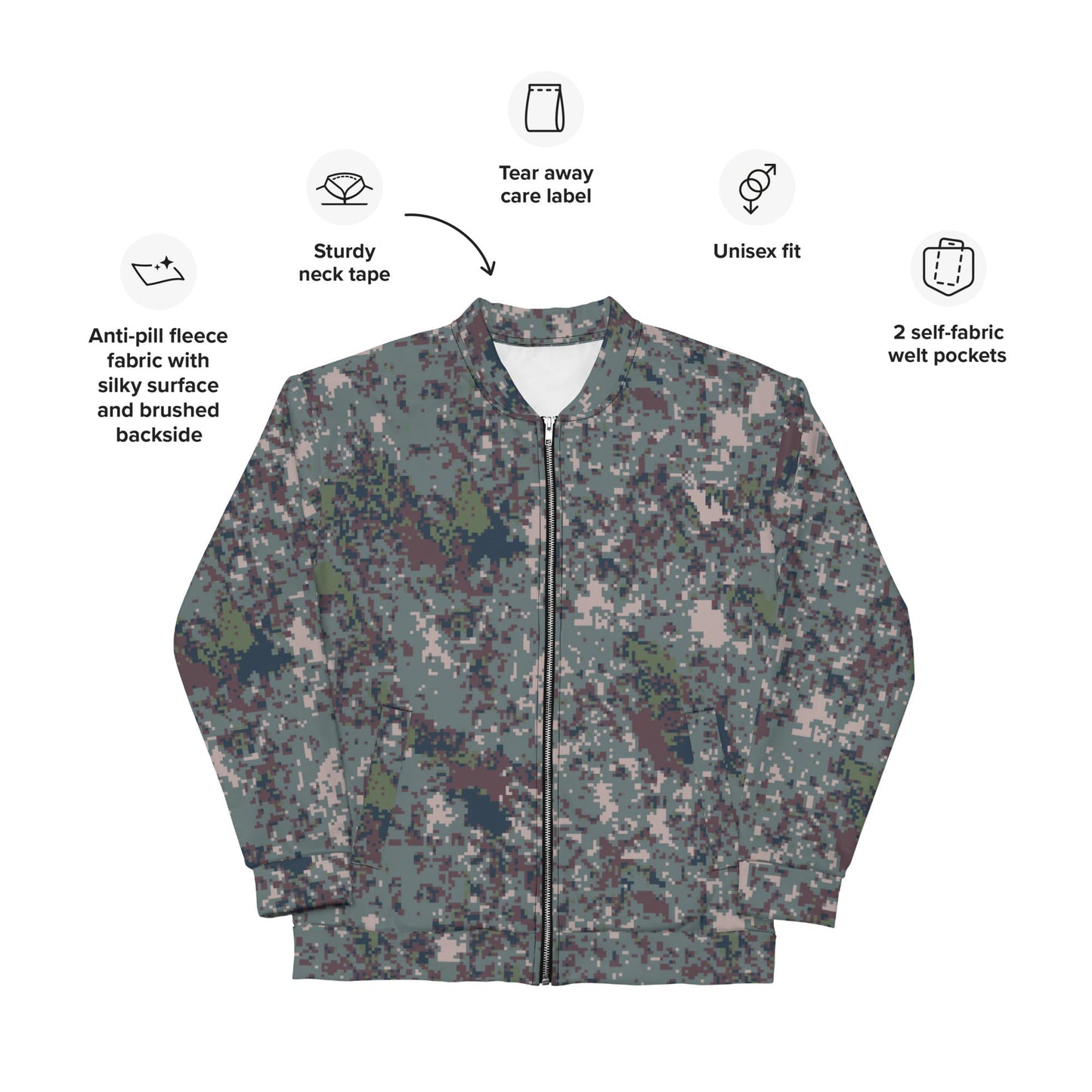 South Korean ROK Digital Granite CAMO Unisex Bomber Jacket - Jackets