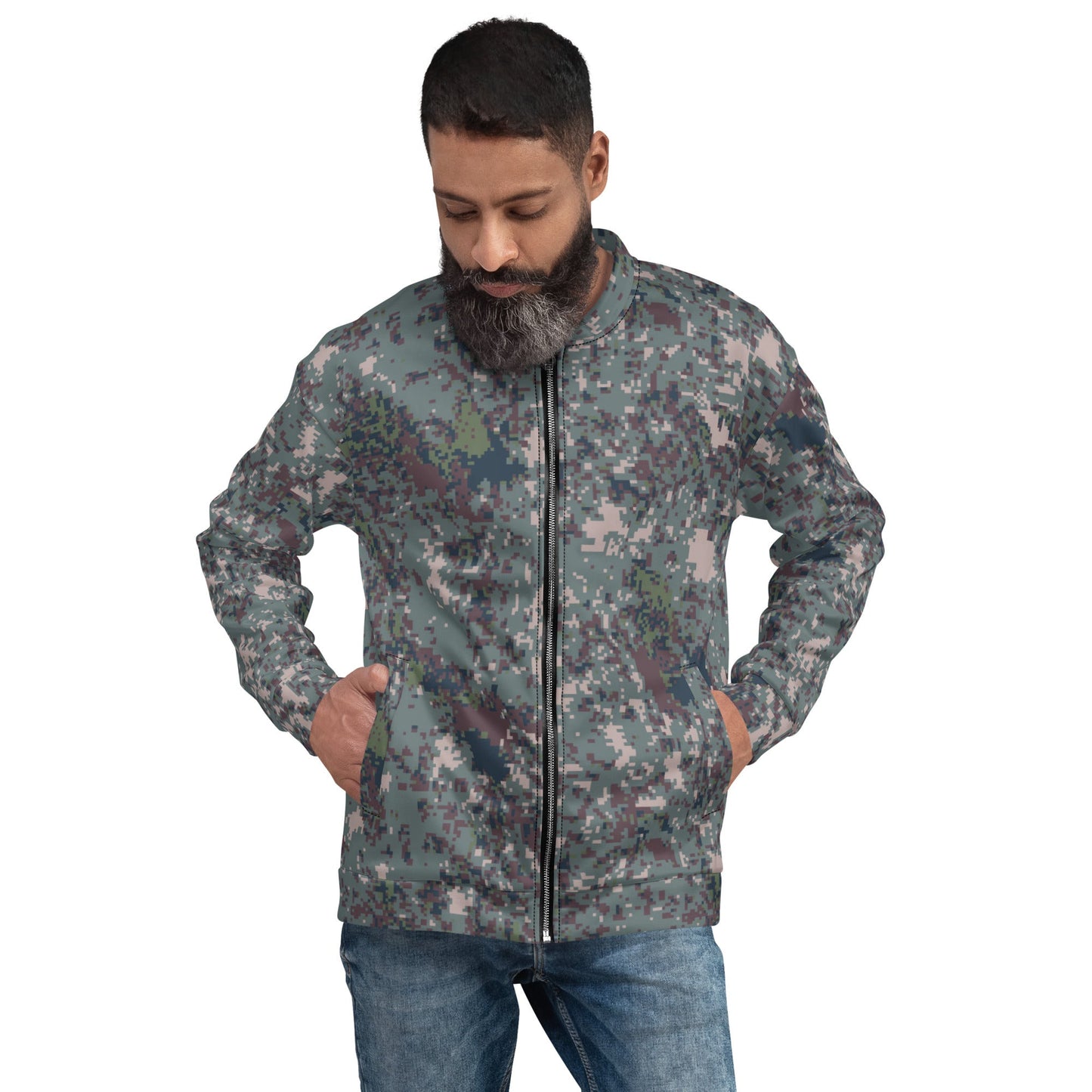 South Korean ROK Digital Granite CAMO Unisex Bomber Jacket - Jackets
