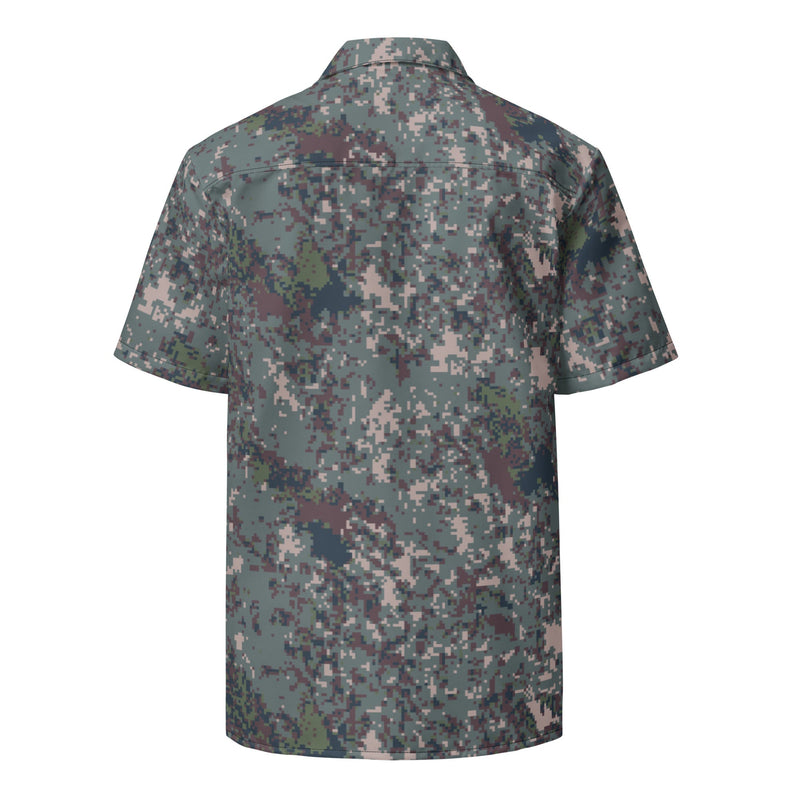 Digital Granite South Korean CAMO Unisex Short-Sleeve Button Shirt - Button-Up