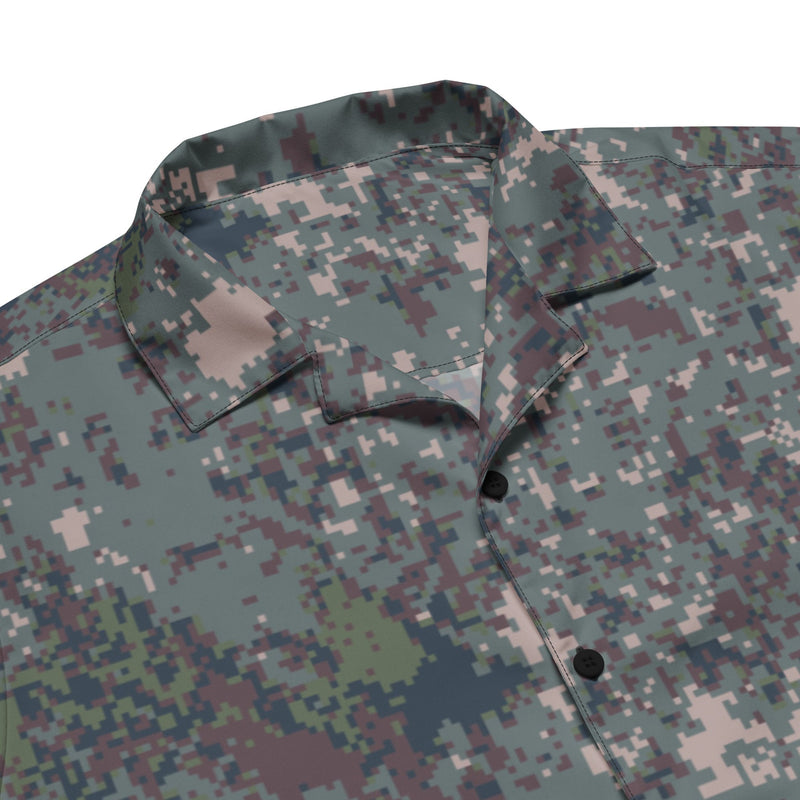 Digital Granite South Korean CAMO Unisex Short-Sleeve Button Shirt - Button-Up