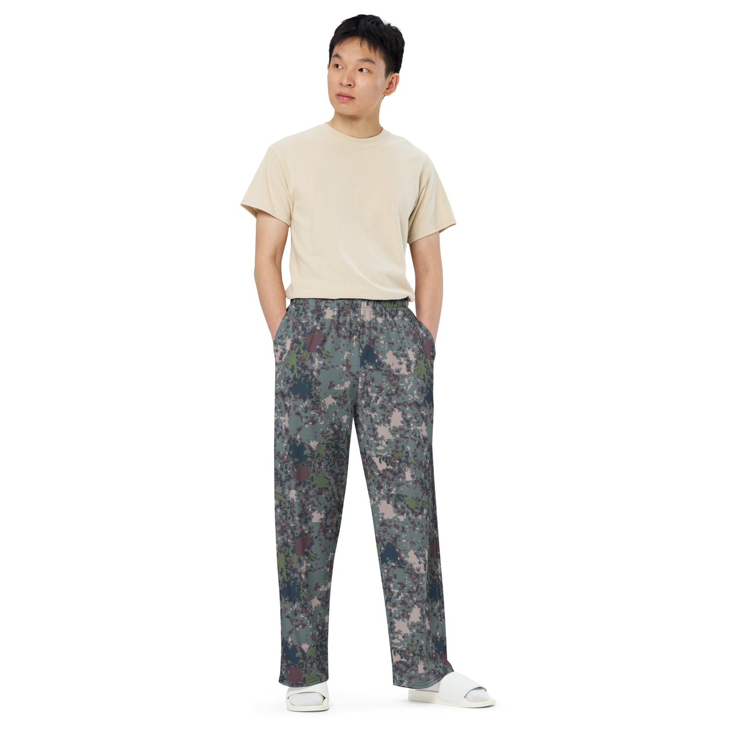 South Korean ROK Digital Granite CAMO unisex wide-leg pants - Wide-leg Pants