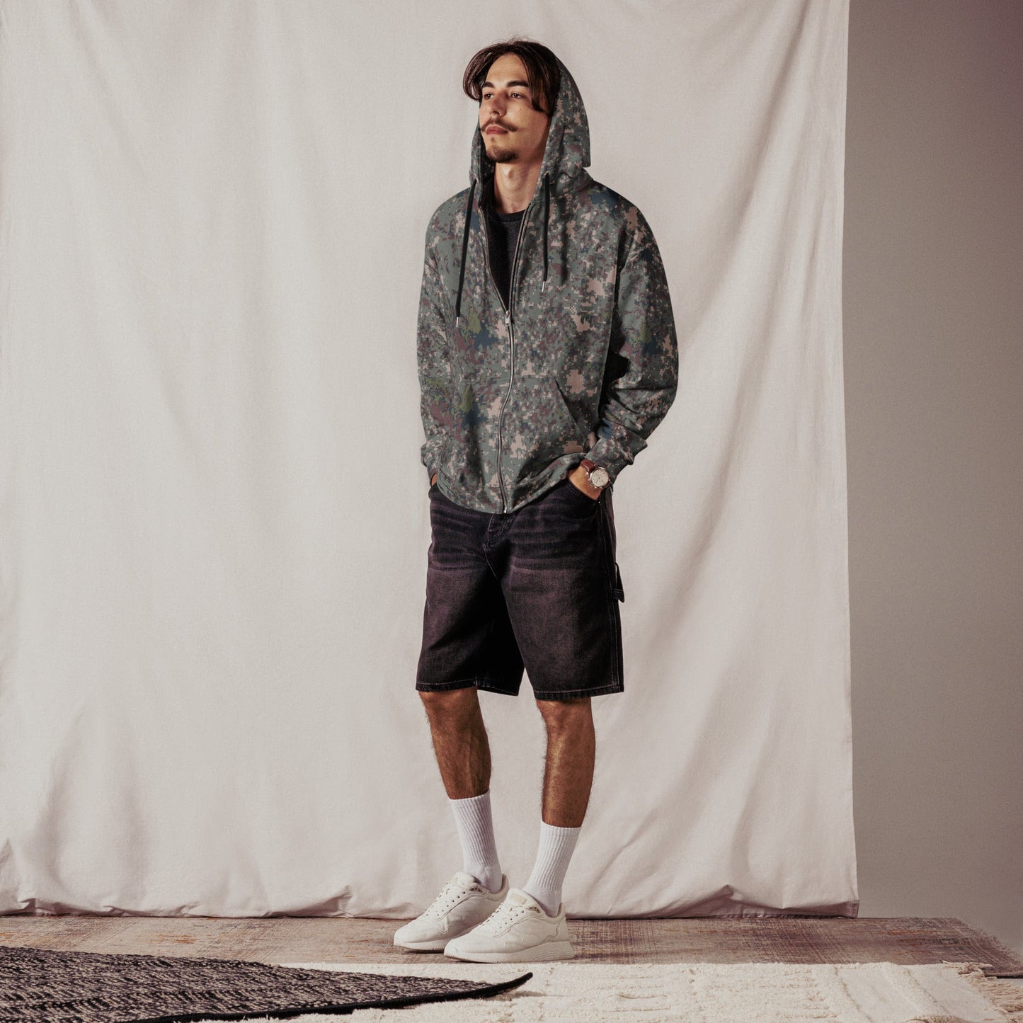 South Korean ROK Digital Granite CAMO Unisex zip hoodie - Zip Hoodies