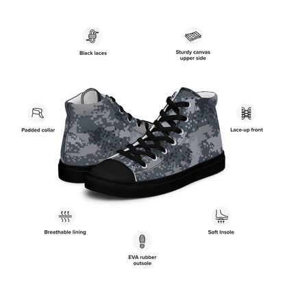 South Korean ROK Digital Salvage & Rescue CAMO Mens high top canvas shoes - High Top Canvas Shoes